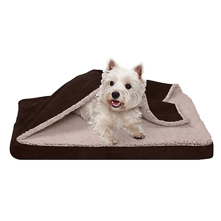FurHaven Berber and Suede Blanket Top Orthopedic Mattress Dog Bed
