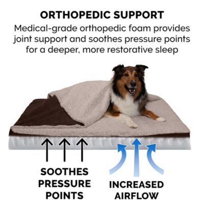 Image showing  Berber and Suede Blanket Top Orthopedic Mattress Dog Bed