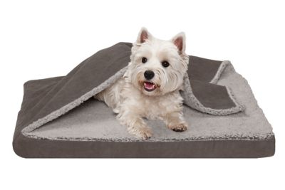 FurHaven Berber and Suede Blanket Top Orthopedic Mattress Dog Bed