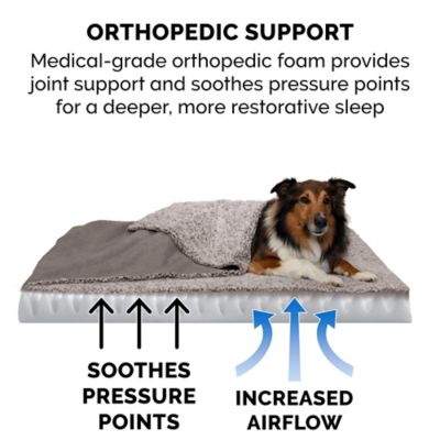Image showing 3 th FurHaven Berber and Suede Blanket Top Orthopedic Mattress Dog Bed