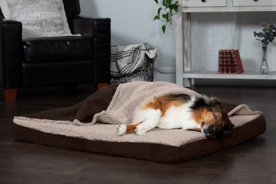 Image showing  Berber and Suede Blanket Top Memory Foam Mattress Dog Bed