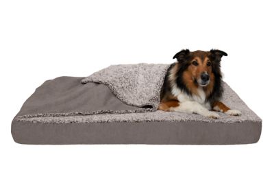 FurHaven Berber and Suede Blanket Top Memory Foam Mattress Dog Bed