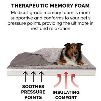 Image showing  Berber and Suede Blanket Top Memory Foam Mattress Dog Bed