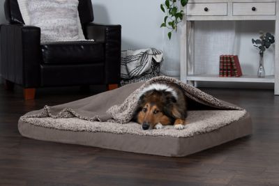Image showing 1 th FurHaven Berber and Suede Blanket Top Memory Foam Mattress Dog Bed