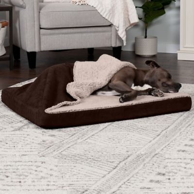 Image showing  Berber and Suede Blanket Top Cooling Gel Mattress Dog Bed