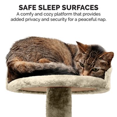 Image showing 5 th FurHaven 49.5 in. Cat Tree with Cat-IQ Busy Box, Gray