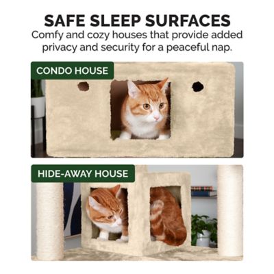 Image showing 5 th FurHaven 69.3 in. Tiger Tough Double Decker Cat Tree Playground, Cream