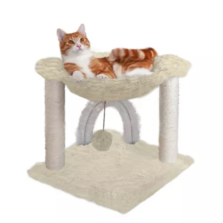 FurHaven Tiger Tough Plush Hammock - Cream Cat Trees & Condos