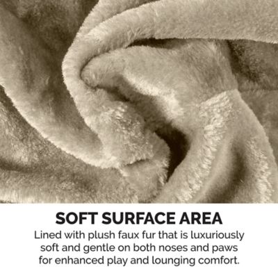 Image showing 6 th FurHaven 17.32 in Tiger Tough Plush Cat Hammock, Cream