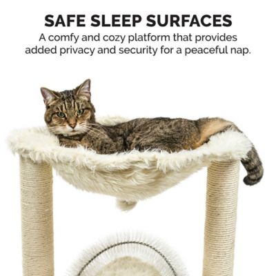 Image showing 8 th FurHaven 17.32 in Tiger Tough Plush Cat Hammock, Cream