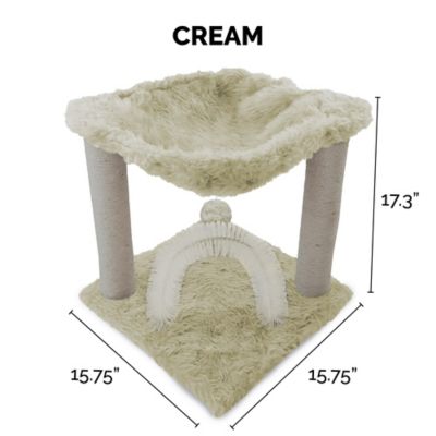 Image showing 9 th FurHaven 17.32 in Tiger Tough Plush Cat Hammock, Cream