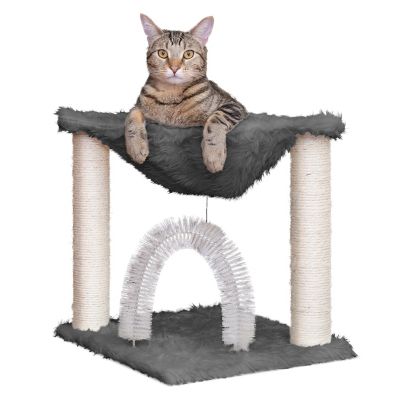 FurHaven Tiger Tough Plush Hammock - Silver