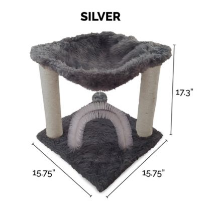 Image showing 5 th FurHaven 17.32 in Tiger Tough Plush Cat Hammock, Silver