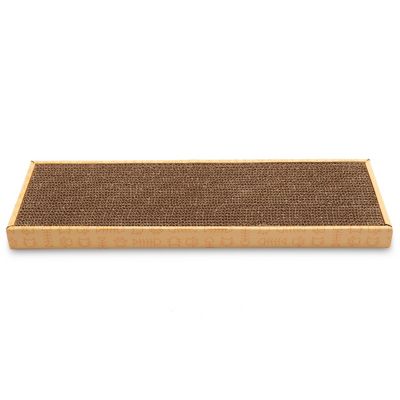 Image showing  Small Corrugated Flat Cat Scratcher with Catnip - Yellow