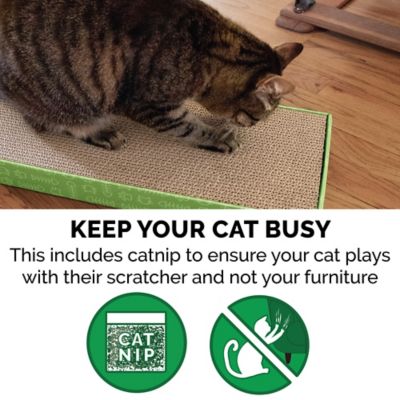 Image showing  Small Corrugated Flat Cat Scratcher with Catnip - Yellow