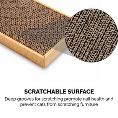 Image showing 5 th FurHaven Small Corrugated Flat Cat Scratcher with Catnip - Yellow