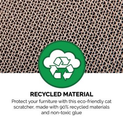 Image showing  Standard Corrugated Flat Cat Scratcher with Catnip, 19.69 in., Green