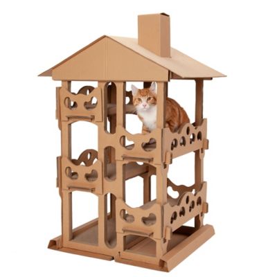 Image showing 1 th FurHaven Tower Playground Corrugated Cat Scratcher with Catnip