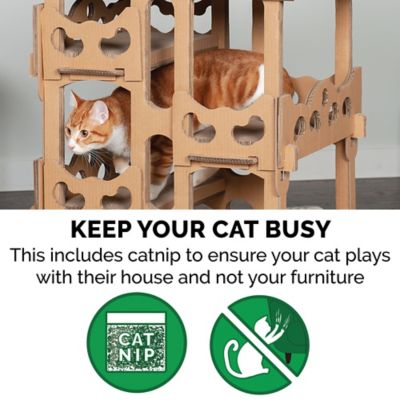 Image showing 5 th FurHaven Tower Playground Corrugated Cat Scratcher with Catnip