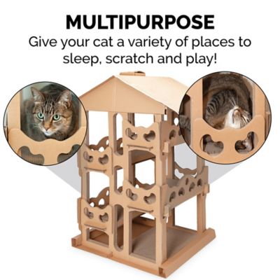 Image showing 6 th FurHaven Tower Playground Corrugated Cat Scratcher with Catnip