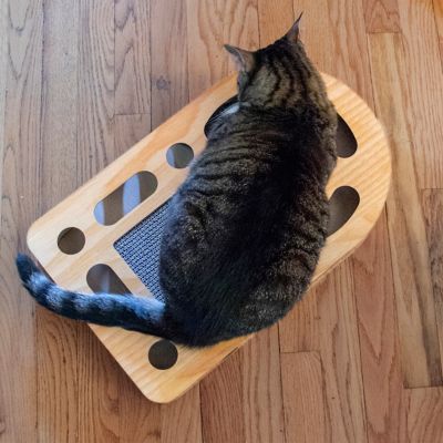 Image showing 8 th FurHaven Archway Busy Box Corrugated Scratcher with Catnip and 2 Ring Balls