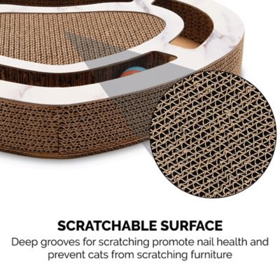 Image showing  Heart-Shaped Corrugated Cat Scratcher with Catnip and 2 Ring Balls, 17.72 in.