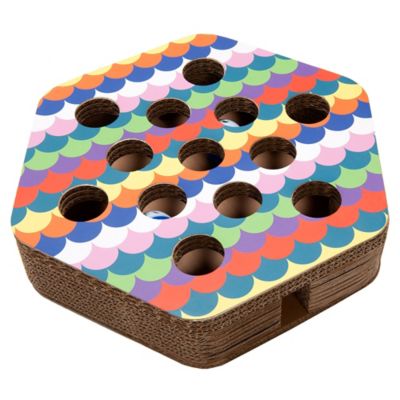 FurHaven Tiger Tough Corrugated Hexagonal Busy Box Cat Scratcher
