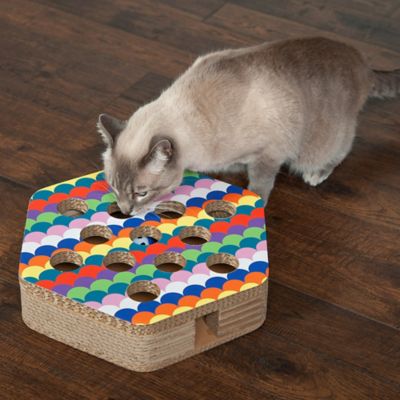 Image showing 1 th FurHaven Tiger Tough Corrugated Hexagonal Busy Box Cat Scratcher