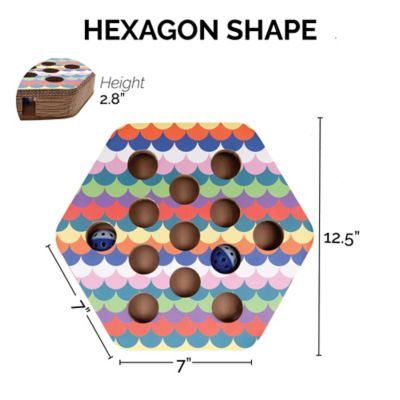 Image showing 7 th FurHaven Tiger Tough Corrugated Hexagonal Busy Box Cat Scratcher