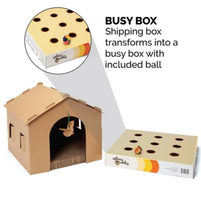 Image showing 7 th FurHaven Tiger Tough Studio Playground Scratcher House with Gift Box and Catnip