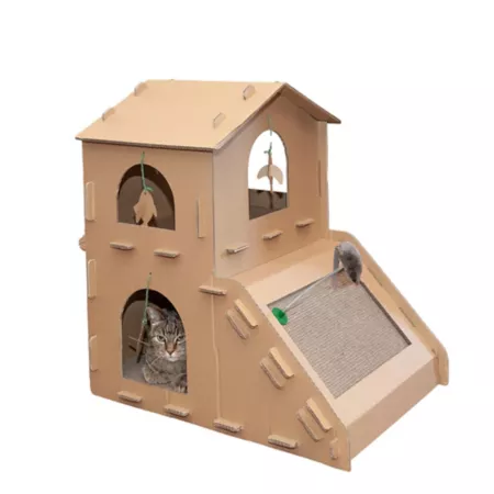 FurHaven 26" Tiger Tough Townhouse Playground Scratch House Cat Trees & Condos