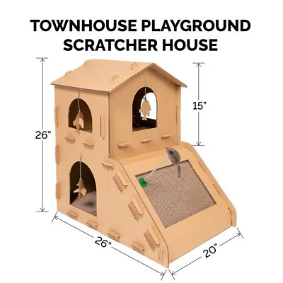 Image showing  26 in. Tiger Tough Townhouse Playground Cat Scratcher House