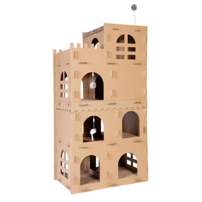 Image showing  Tiger Tough Castle Playground Deluxe Corrugated Cat Scratcher House, 55.75 in.
