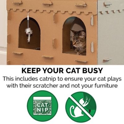 Image showing  Tiger Tough Castle Playground Deluxe Corrugated Cat Scratcher House, 55.75 in.