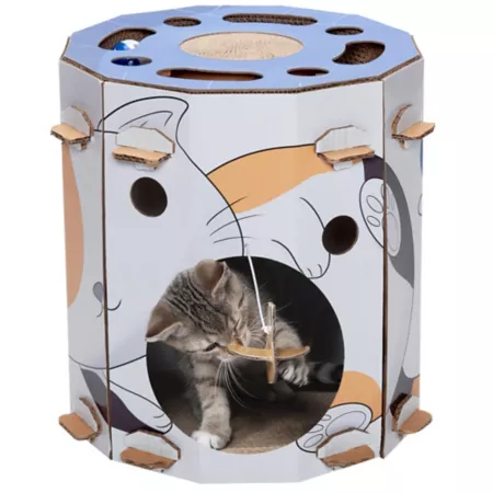 FurHaven Tiger Tough Busy Kitty Hideaway Cat Scratch House Cat Trees & Condos