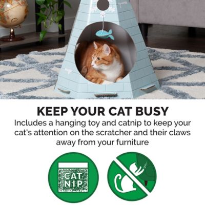 Image showing  Tundra Tent Decorated Cat Scratcher House, 25.75 in.