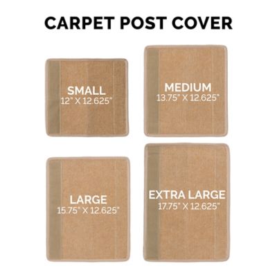 Image showing  XL Tiger Tough Carpet Cat Scratch Mat Post Cover, 17.75 in., Cream