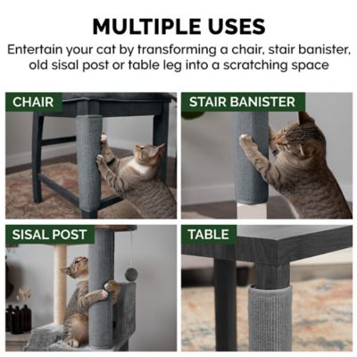 Image showing  Tiger Tough Carpet Cat Scratch Post Cover, 12 in., Gray