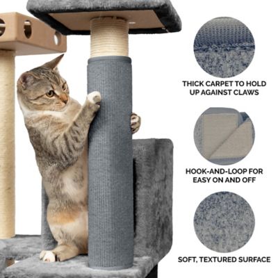 Image showing 6 th FurHaven Tiger Tough Carpet Cat Scratch Post Cover, 12 in., Gray
