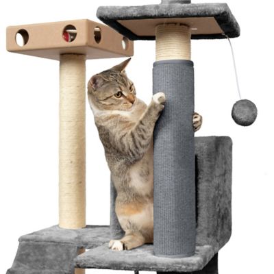 Image showing  Medium Tiger Tough Carpet Cat Scratch Post Cover, 13.75 in., Gray