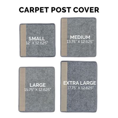 Image showing 9 th FurHaven Medium Tiger Tough Carpet Cat Scratch Post Cover, 13.75 in., Gray