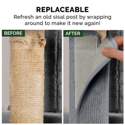 Image showing  XL Tiger Tough Carpet Cat Scratch Post Cover, 17.75 in., Gray