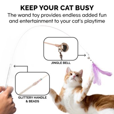 Image showing  Tiger Tough Dizzy Feather Wand Cat Toy, Lavender