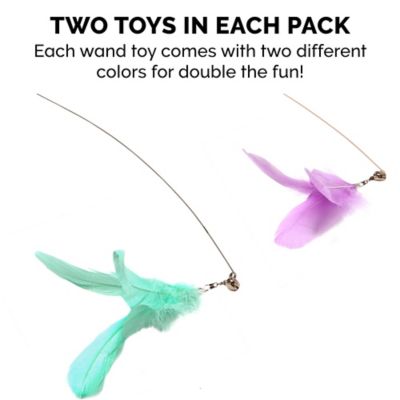 Image showing 6 th FurHaven Tiger Tough Dizzy Feather Wand Cat Toy, Lavender