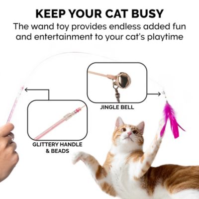 Image showing  Tiger Tough Dizzy Feather Wand Cat Toy, Pink