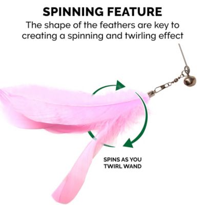 Image showing  Tiger Tough Dizzy Feather Wand Cat Toy, Pink