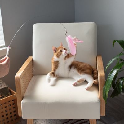 Image showing 7 th FurHaven Tiger Tough Dizzy Feather Wand Cat Toy, Pink