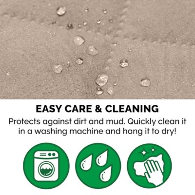 Image showing 5 th FurHaven Water-Resistant Reversible Polka Paw Print Furniture Protector Cover, Biscuit Brown, Sofa