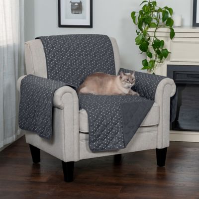 Image showing 9 th FurHaven Reversible Chair Protector, Gray