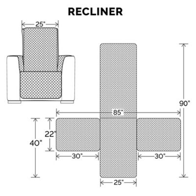 Image showing  Water-Resistant Reversible Polka Paw Print Furniture Protector Cover, Recliner, Gray